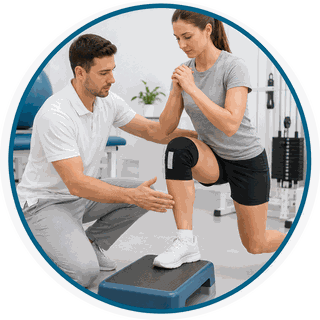 Riabilitazione del ginocchio operato in palestra riabilitativa